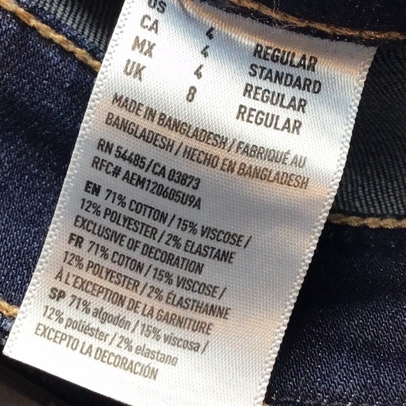 sac319 🦅American Eagle Super Stretch Low Rise Skinny Size 4 w/ 28.5" Inseam - Picture 10 of 10